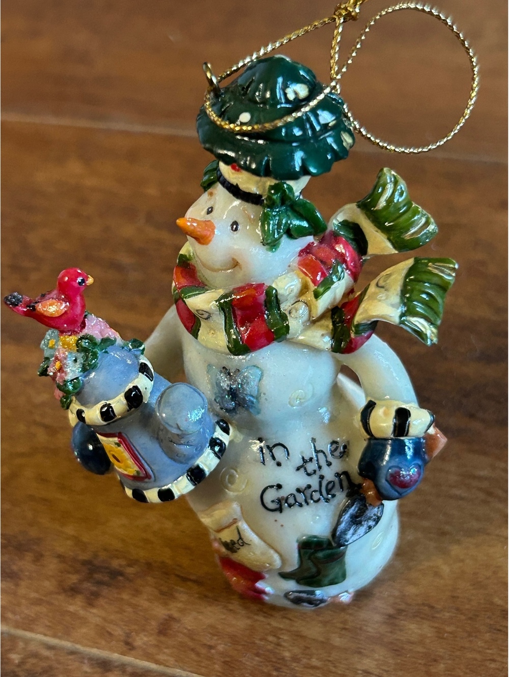 Snowman in the Garden Christmas Ornament